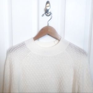Loft | Winter White Diamond Knit Crewneck Sweater
